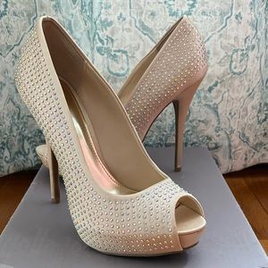 JLo Blingy Blush rhinestone heels -7.5